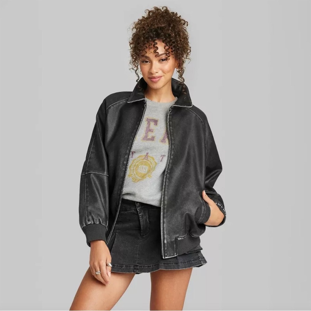Wild Fable Black Bomber Jacket